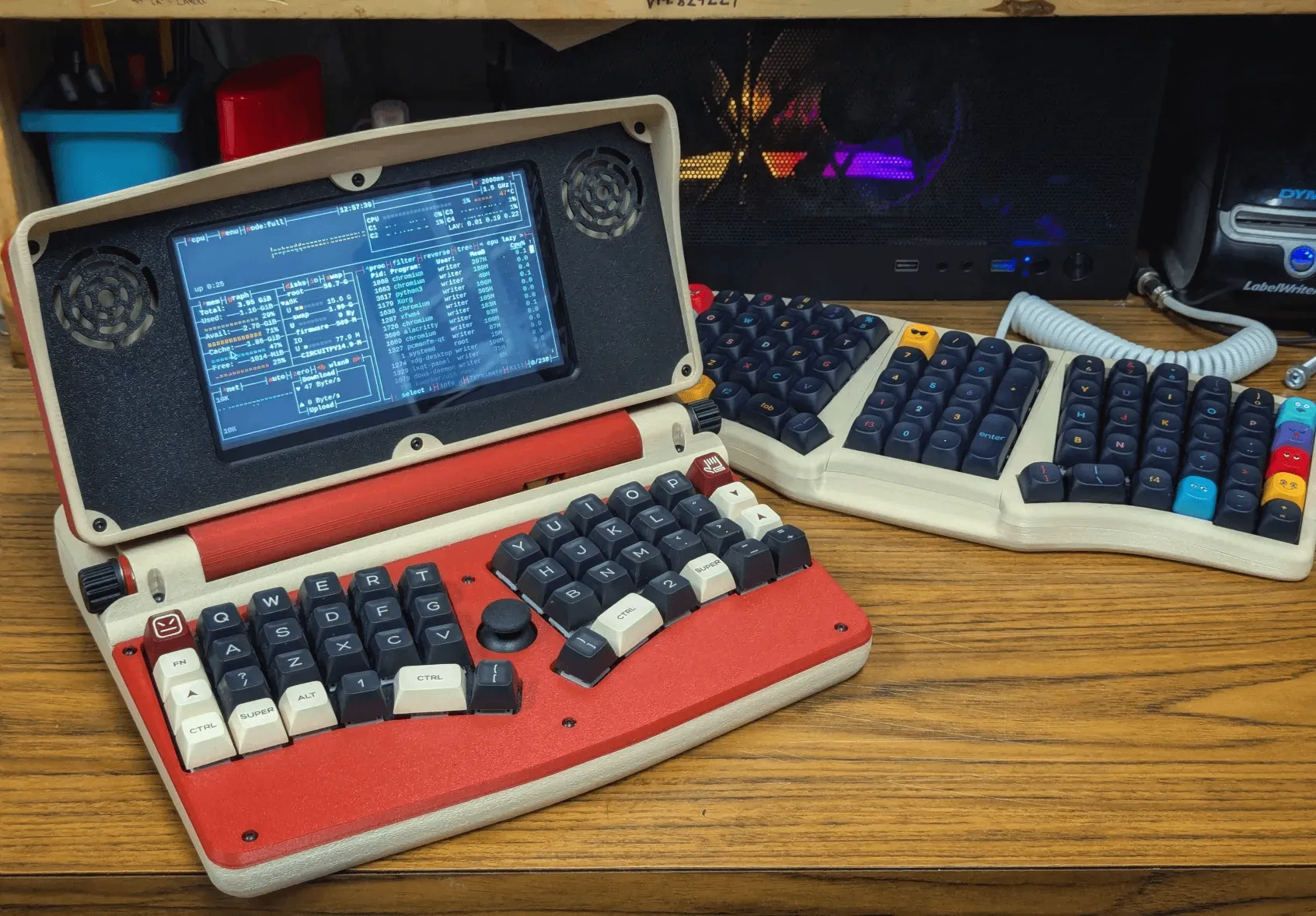 分割キーボード部分の拡大