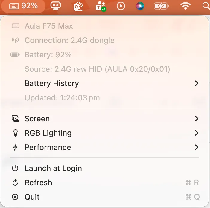 Aula F75 Max macOS Utilityの動作イメージ